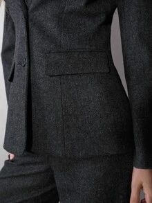 MOTF PREMIUM MODERN CHIC SLIM FIT COMMUTER WOMEN'S BLAZER - Dark Grey - View 7