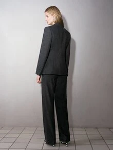 MOTF PREMIUM MODERN CHIC SLIM FIT COMMUTER WOMEN'S BLAZER - Dark Grey - View 3