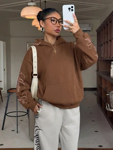 Muchica Women Sweatshirts & Hoodies - Brown - View 5