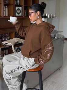 Muchica Women Sweatshirts & Hoodies - Brown - View 4