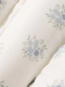 DAZY Winter New Young Girl Floral Korean Style Sweet Loose Ruffle Padded Coat With Crossbody Bag Fall - Baby Blue - View 7