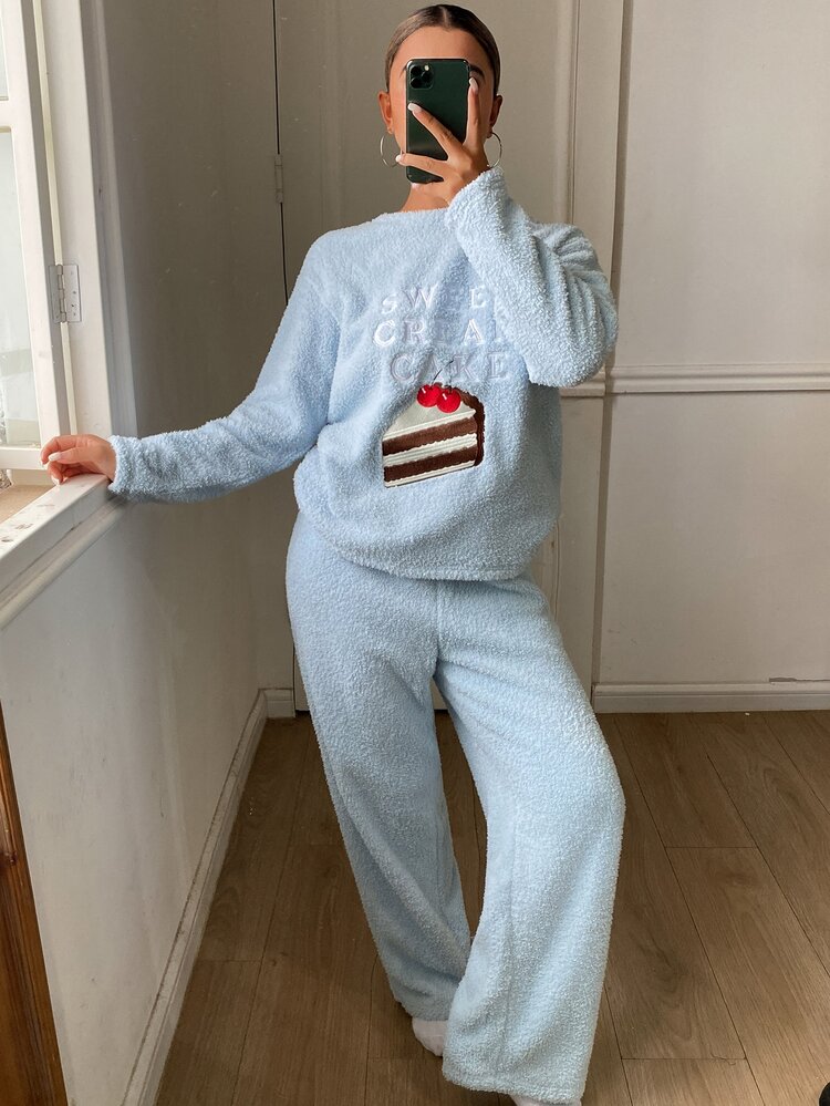 DAZY Conjuntos de pijama para mujer otoño - Azul - Añade 4