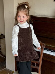 Dazy Kids Infant/Toddler (Girl) Flocked Polka Dot Ruffle Trim Camisole Top Fall - Black - View 4