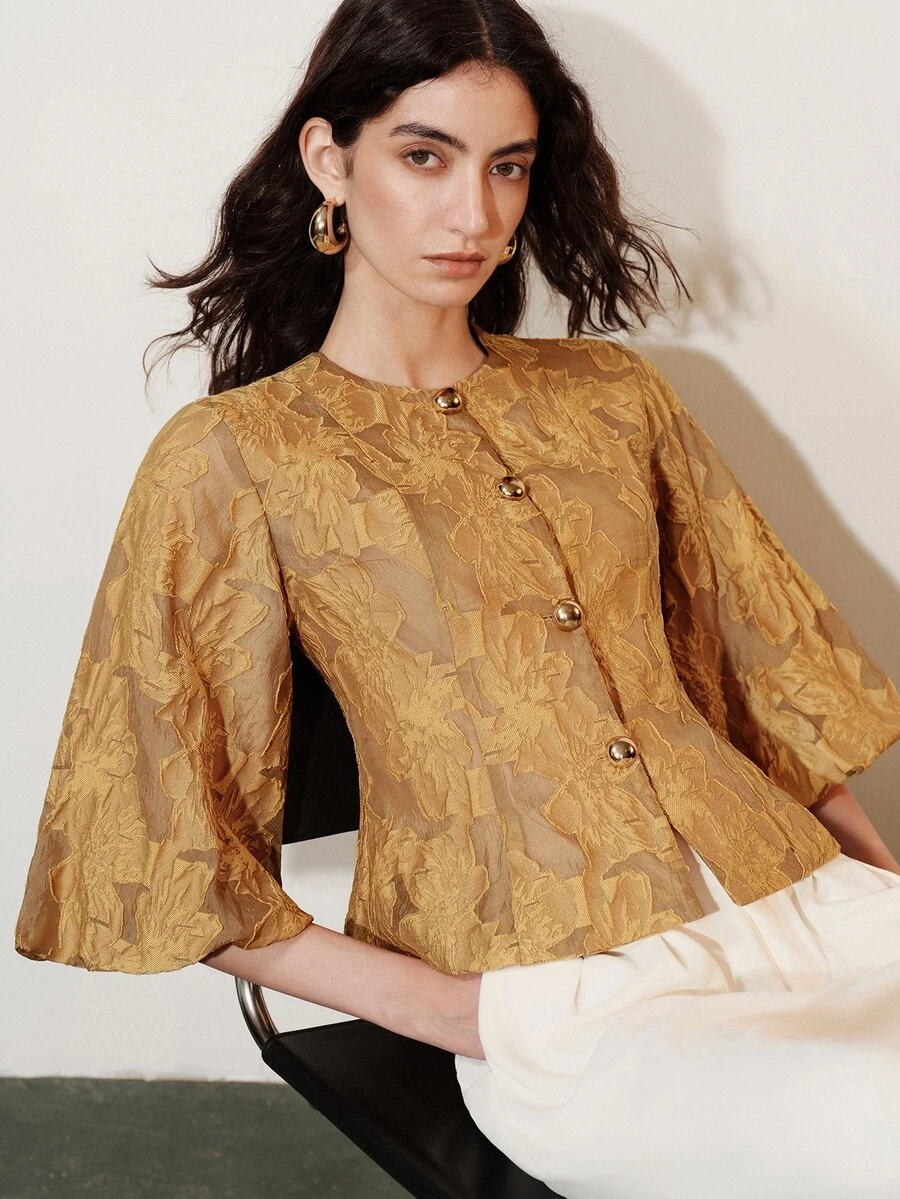 Aveloria Modichic Jaket Jacquard Elegan, Nyaman, Bergaya Vintage Prancis, Modis untuk Perjalanan, Desain Canggih, Kelas Atas, dan Serbaguna - MultiWarna - View 1