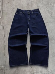 AXEPEAK Men's High Street Washed Blue Denim Jacket And Pants Casual Set - Blue - View 10