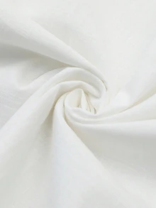 Zayélia All White Traceable Cotton Delicate Ruffle V-Neck Long Sleeve Loose Fit Casual Commute Daily Comfortable Style Autumn Winter Women's Blouse - White - View 6