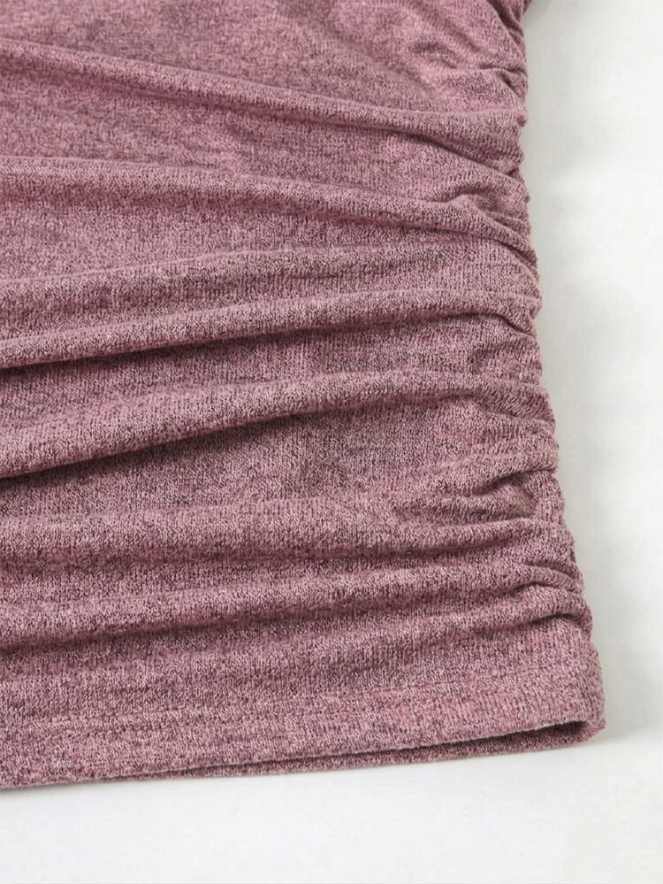 SHEIN LUNE Women's Elegant And Casual Knitted Ruched Vest, Slim Fit, Perfect For The Office, Business Meetings, Daily Commutes, And Dates. Light Pink. - Purple - View 6