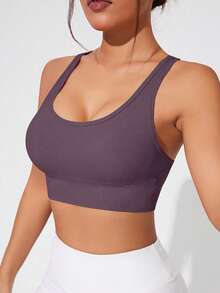 Solea Cove Solea Cove 女款運動內衣/無縫/排扣式/肩帶 - 紫色 - 查看 6