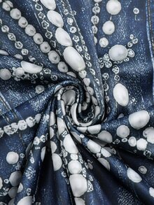 Resyla 2026 Autumn/Winter New Style Loose-Fitting Fashionable Bead-Imitating Denim Print T-Shirt Short-Sleeve Top For Women - High-Class, Unconventional New - Multicolor - View 3
