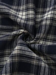 Sweetra CURVE Women's Plus Size Elastic Waist Full Skirt Plaid Pattern Woven Fabric Commuter Elegant Casual Retro Long Skirt Autumn Family Birthday Navy Blue - Navy Blue - View 9