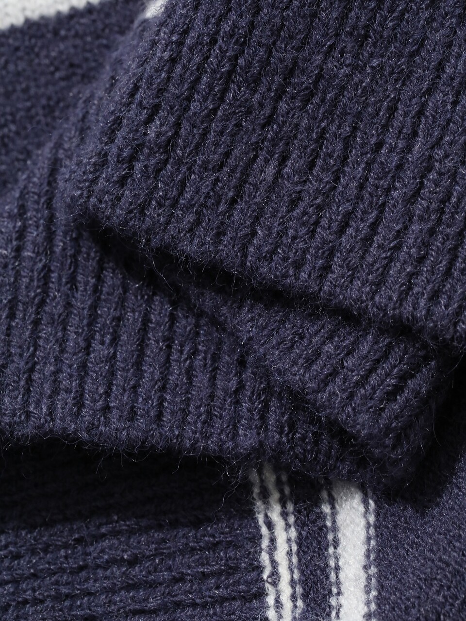 Striped Polo Neck Drop Shoulder Sweater Fall