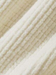 Dazy-Less Women's Solid Color Drop Shoulder Long Sleeve Turtleneck Casual Versatile Sweater Fall - White - View 9