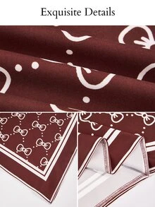 SOLERSUN Sexy Elegant Casual Women's Bow Knot Pattern Asymmetrical Shoulder Design Shirt Party Brunch Brown And White Summer - Brown - View 8