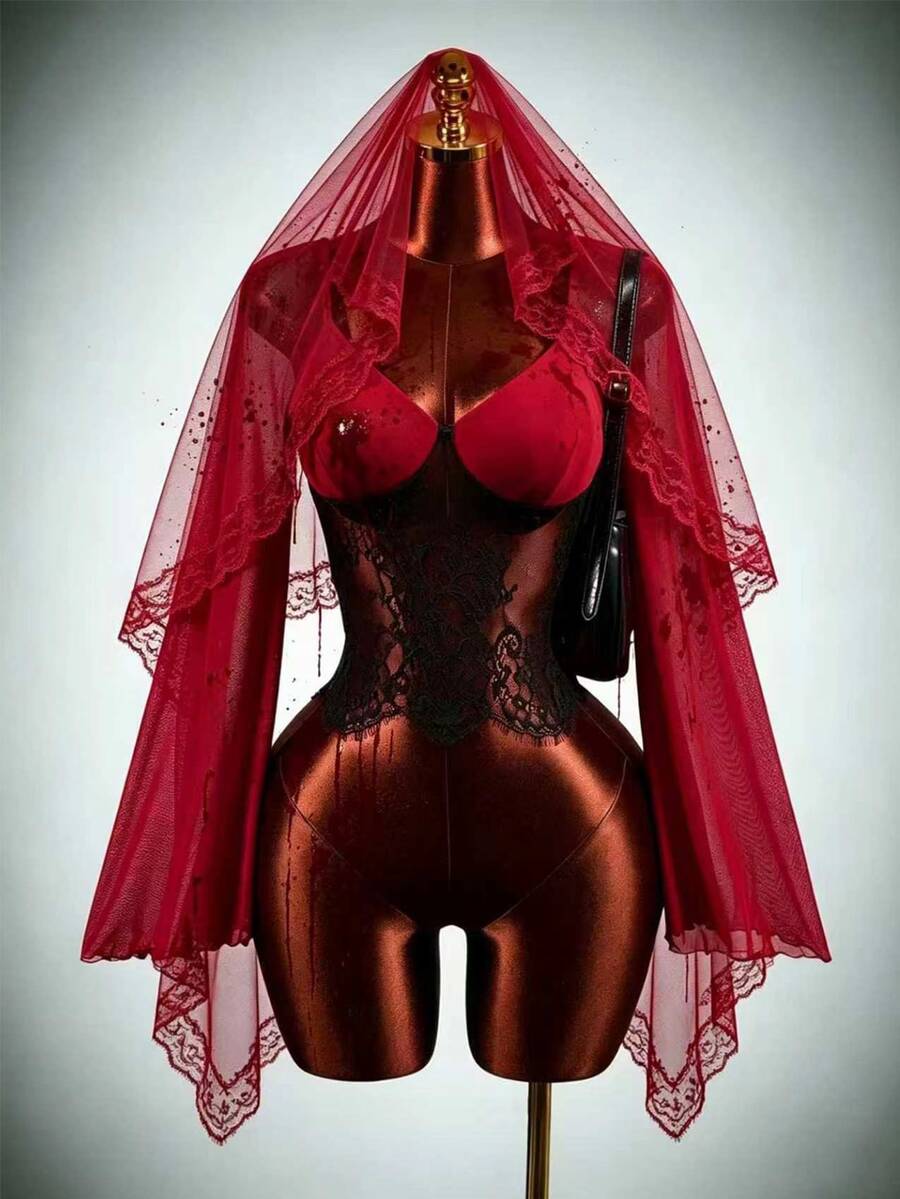 Mistrie YK2 "Hot Lady" Ladies' New Autumn-Winter Net And Lace Fabric Patchwork Shirt With Netted Trumpet Sleeves And Open Design. This Blouse Is Suitab