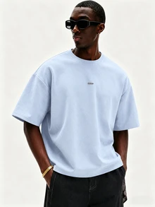 STYNVO Men's Crew Neck Short Sleeve Casual Versatile Loose Fit T-Shirt - Blue - View 2