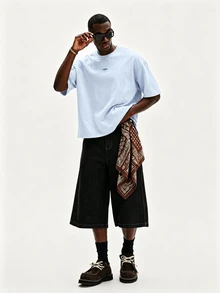 STYNVO Men's Crew Neck Short Sleeve Casual Versatile Loose Fit T-Shirt - Blue - View 3
