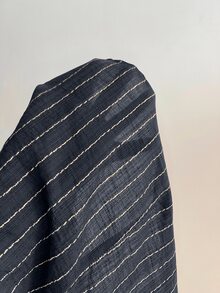 Elamini 黑色V领条纹修身长袖性感衬衫，适合通勤和日常穿着，冬季款 - 藏蓝色 - 查看 8