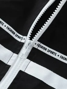 PAVTROS 1件男士夾克，復古美式街頭風，刺繡設計，休閒高級感，老錢風，山系風，極簡風，日常百搭，時尚穿搭，返校季，戶外，最佳禮物 - 黑色 - 查看 6