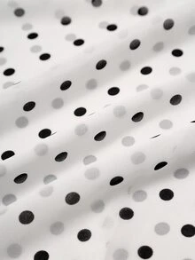 Velvienne Plus Size Women Black & White Polka Dot Print Casual Shirt, Suitable For Daily Commute, Party And Date Occasions Fall - Multicolor - View 8