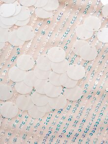 SHEIN 女款度假休閒亮片露背晚宴派對洋裝/優雅派對洋裝/女款優雅洋裝/夏季洋裝/女款夏季洋裝/女款度假穿搭/亮片露背女款迷你洋裝 - 杏色 - 查看 10