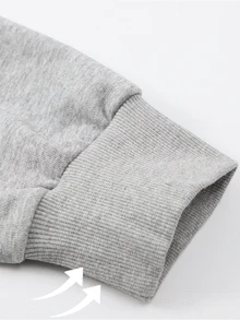 Resyla 新款時尚灰色紐約 NY 字母刺繡運動服套裝，街頭風青春感拉鍊連帽外套短褲兩件套，極簡運動風秋季健身 - 淺灰色 - 查看 5