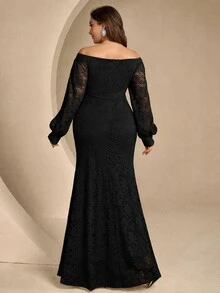 Coutiva Elegant Classy Evening Gown With Beaded Glitter, Sophisticated Lady Style, Fitted Long Dress For Banquet Christmas Dinner Formal Black Fall - Black - View 9