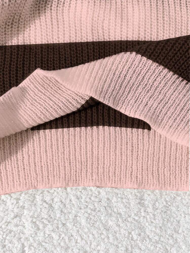Franclia Women's Vintage Versatile Striped Colorblock Long Sleeve Pullover Sweater - Multicolor - View 5