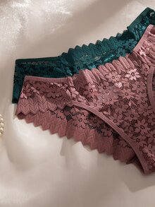 8pcs/Set Multicolor Romantic Sexy Lace Women's Panties, Sheer Underwear - Multicolor - View 7