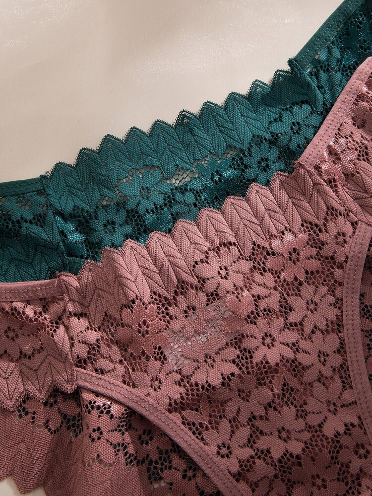 8pcs/Set Multicolor Romantic Sexy Lace Women's Panties, Sheer Underwear - Multicolor - View 6
