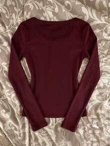 IslaSuriya Women's Casual Solid Color Slim Fit Long Sleeve Top - Multicolor - View 2