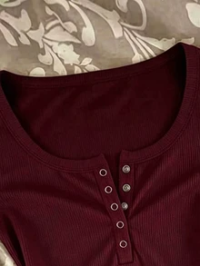 IslaSuriya Women's Casual Solid Color Slim Fit Long Sleeve Top - Multicolor - View 5