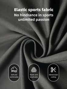 Gym Rark Men's Solid Color Button Half-Placket Short Sleeve Sports T-Shirt - Black - View 3