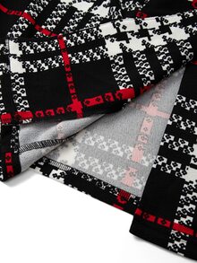Yalmera Classic Black And Red Check Pattern, Slim-Fit, Elegant, Long-Sleeved Suit Jacket With A Collar. A-Line Jacket That's Perfect For Wearing In Autumn - Multicolor - View 8