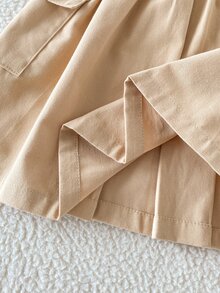 SHEIN Rok Khaki untuk Anak Perempuan Usia 4-7 Tahun, Musim Gugur/Dingin, Gaya Kampus, Gaya Urban, Nyaman, Serbaguna, Cocok untuk Musim Gugur/Semi, Cocok untuk Jalan-jalan, Sekolah, dan Acara Lainnya - Khaki - View 7