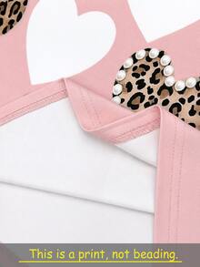 Resyla Women's Long Sleeve Leopard Print Heart Studded T-Shirt - Multicolor - View 6