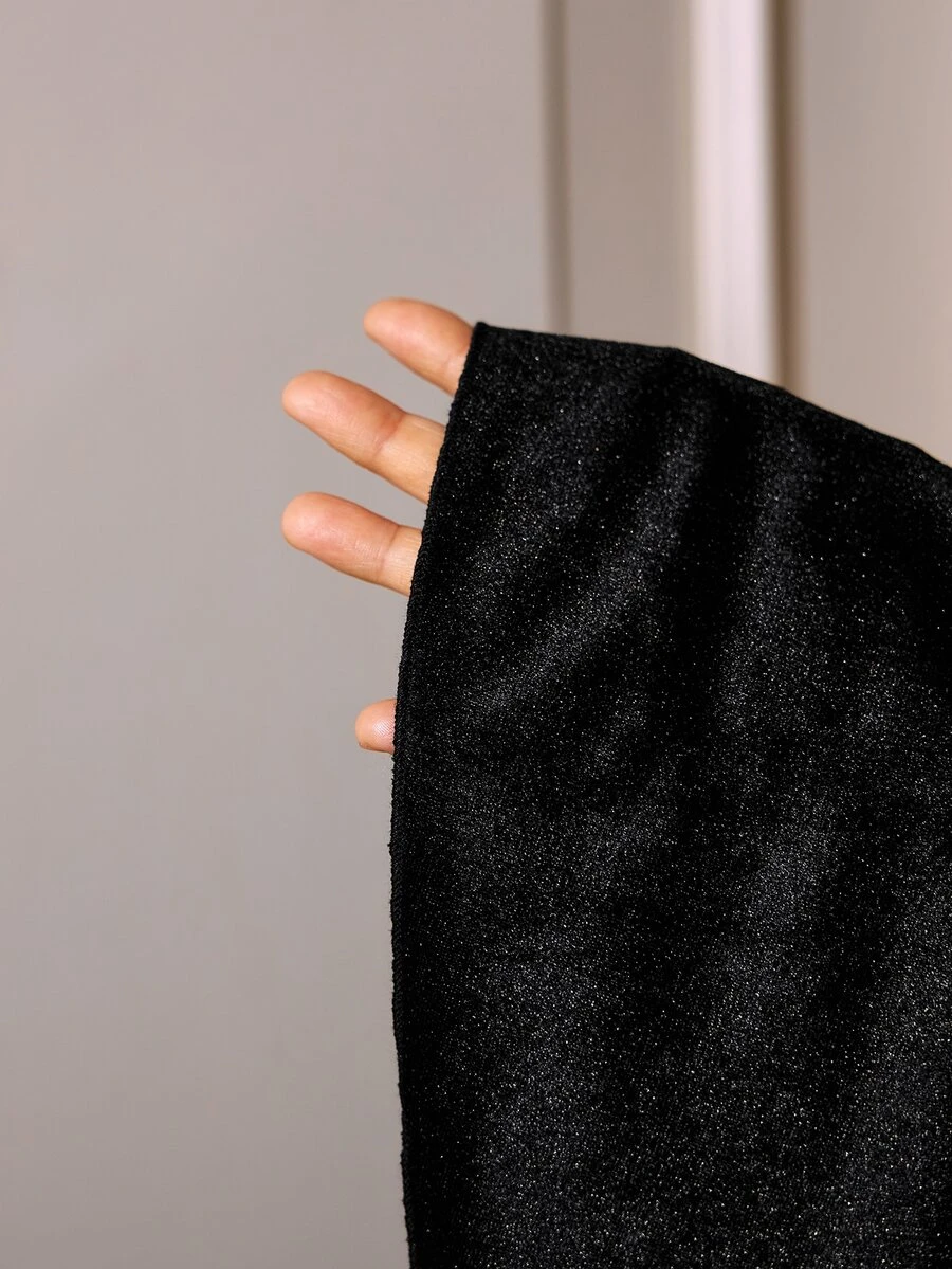 Slumberist Vintage Velvet Draped Atmosphere Home Pajama Set - Black - View 1