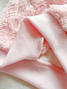 SHEIN Vintaside Kids 新生兒女嬰服裝套裝 2件組 蝴蝶結 秋冬時尚 貓咪蝴蝶印花 卡其色與炭灰色 搭配套裝 - 淺粉色 - 查看 9