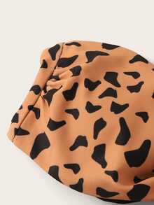 SHEIN Swim Basics 女士泳衣 夏季海滩图案印花前结式抹胸比基尼套装 - 彩色 - 查看 5