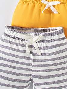 SHEIN Playful Pals 5pcs Baby Boys Shorts Set, Comfortable And Simple For Daily Wear, Summer - Multicolor - View 6