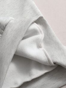 Trelyra 女款新款時尚百搭柔軟高領側邊金屬鈕扣寬鬆顯瘦運動衫 - 淺灰色 - 查看 6