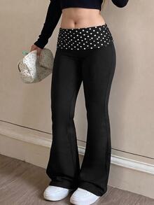 Velisys Velisys 2026 New Women's Plus Size High Waist Random Polka Dot Pattern Colorblock Casual Leggings - Multicolor - View 5