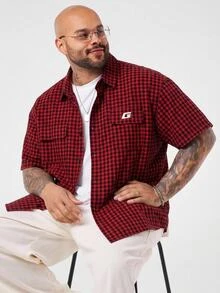 Manfinity RebelGame Men's Plus Size Summer Casual Plaid Shirt  Graphic T Shirt - Multicolor - View 7