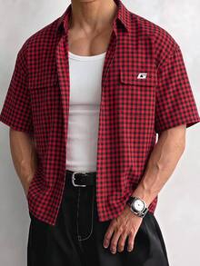 Manfinity RebelGame Men's Plus Size Summer Casual Plaid Shirt  Graphic T Shirt - Multicolor - View 6