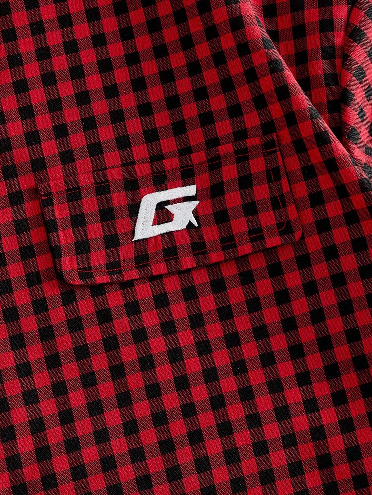 Manfinity RebelGame Men's Plus Size Summer Casual Plaid Shirt  Graphic T Shirt - Multicolor - View 8