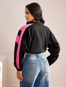 Slayform Women's Colorblock Casual Daily Travel Zip-Up Sports Jacket - Multicolor - View 3