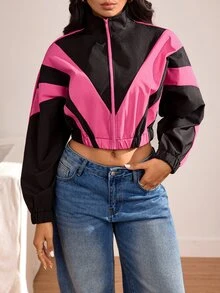 Slayform Women's Colorblock Casual Daily Travel Zip-Up Sports Jacket - Multicolor - View 8