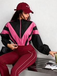 Slayform Women's Colorblock Casual Daily Travel Zip-Up Sports Jacket - Multicolor - View 6