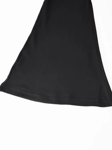 SHEIN 青少年女孩高腰喇叭褲 黑色 萬聖節 秋冬 校園休閒制服寬鬆款 - 黑色 - 查看 7