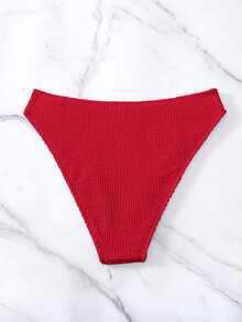 Swim Basics Parte Inferior Texturizada De Traje De Baño De Color Sólido - Rojo - Ver 5