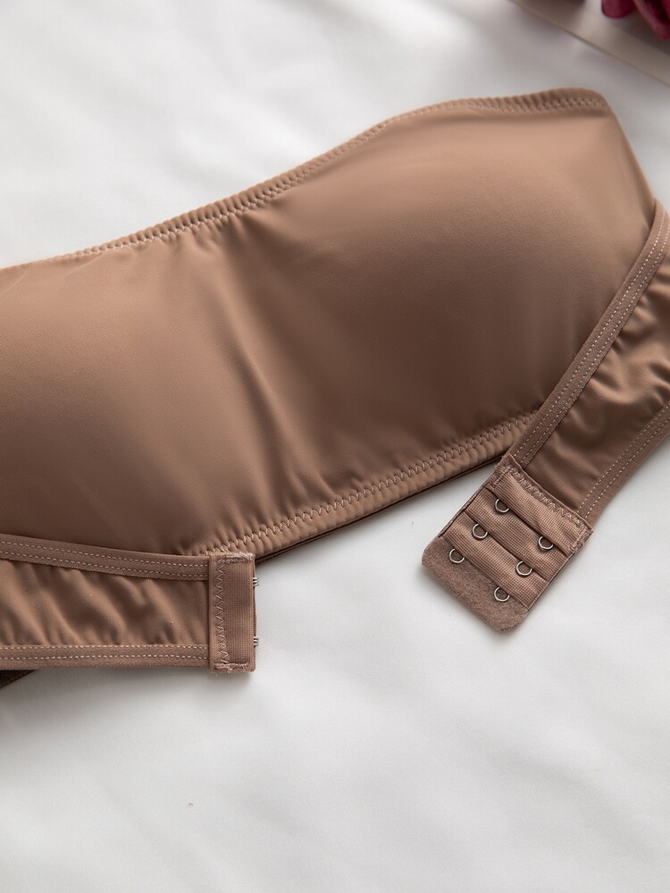 Women's Front Closure Padded Push-Up Bra - Brown - View 8